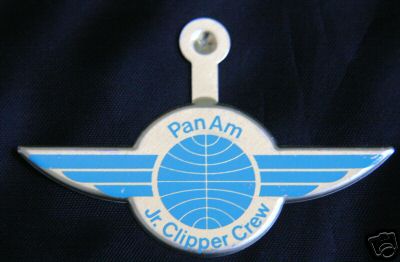 An early 1970s Pan Am kiddie wing in the Helvetica style.  It is not known if this style of kiddie wings was actually distributed to children or if this was just a production sample.